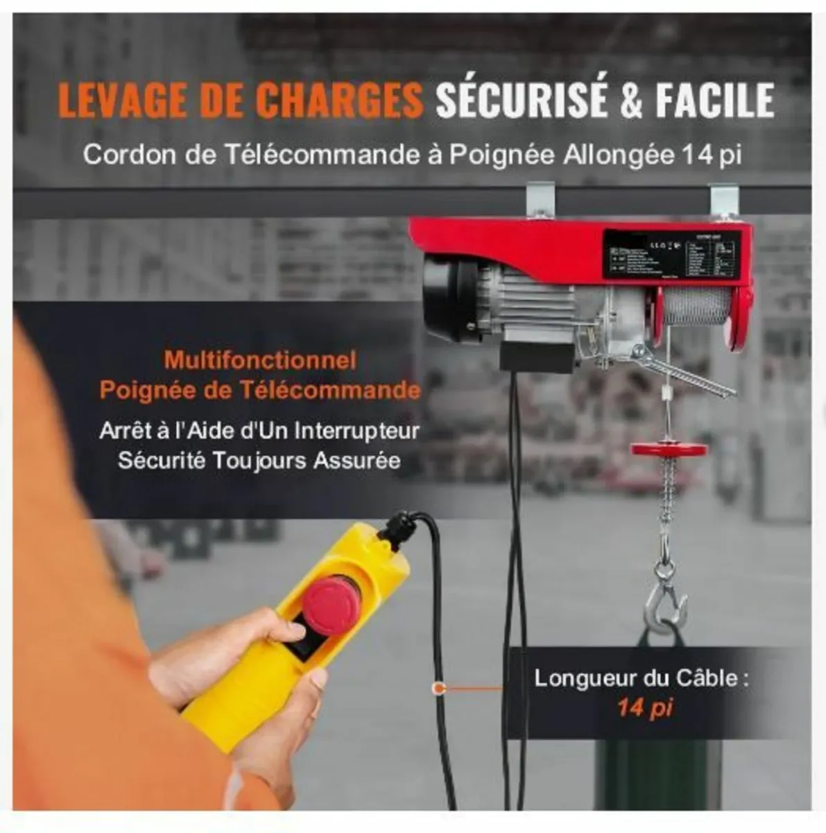 Electric Hoist, 249.5 kg Lifting Capacity, 510W - Image 4