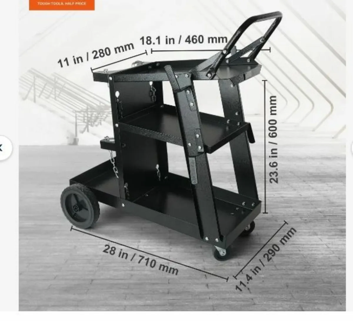 Welding Cart, 3-Tier Heavy Duty Welder Cart - Image 2