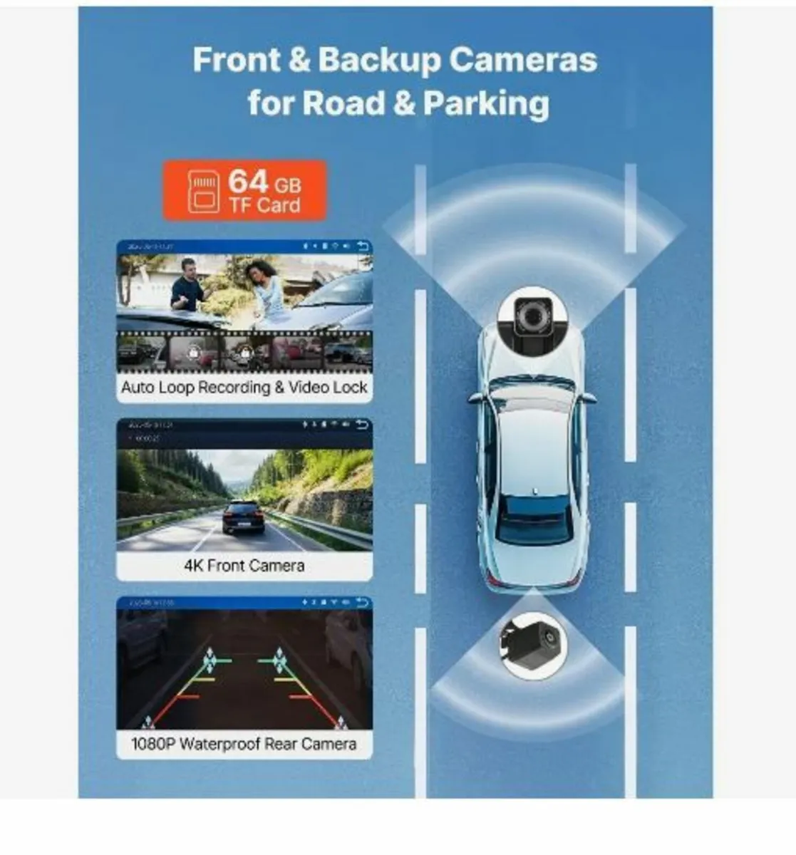 Wireless Car Stereo, 228.6mm HD Portable Radio - Image 3