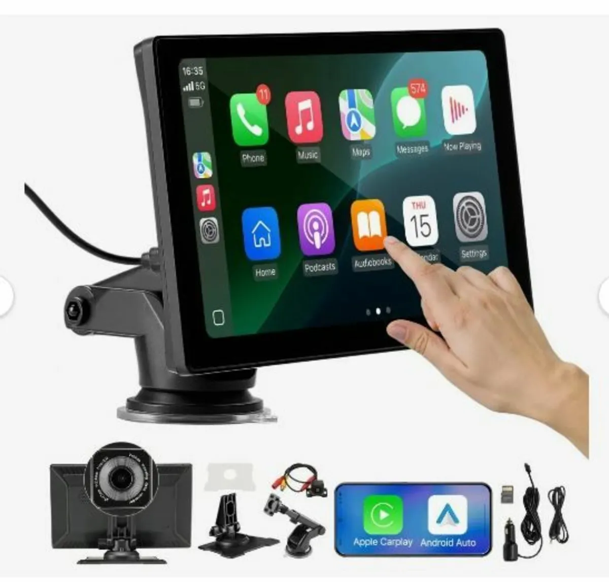 Wireless Car Stereo, 228.6mm HD Portable Radio - Image 4