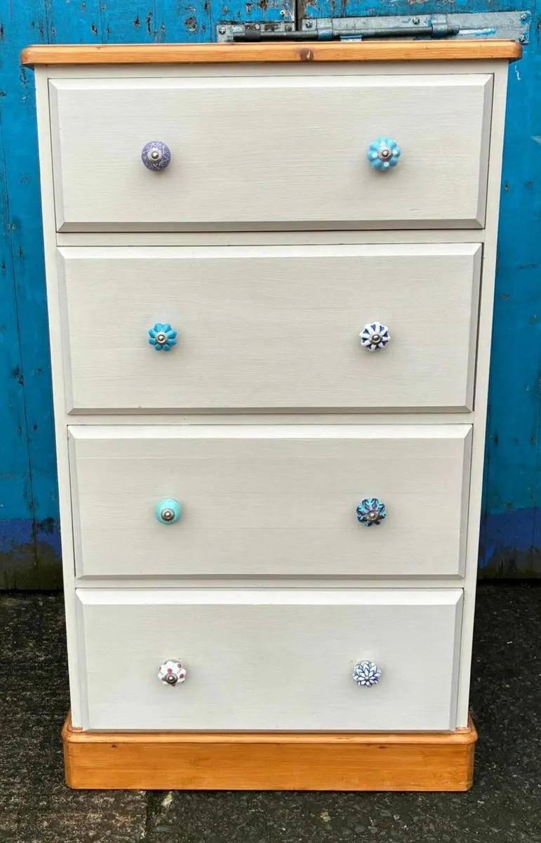 PAINTED PINE CHESTS OF DRAWERS -  £345 FOR SET - Image 2