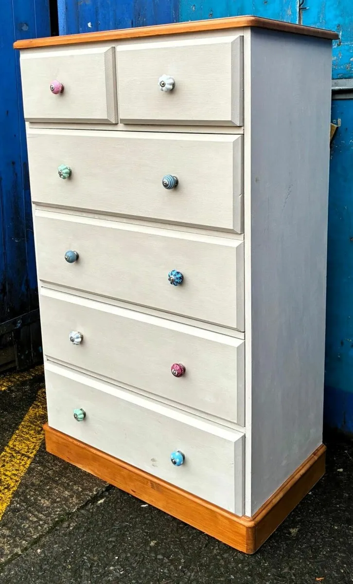 PAINTED PINE CHESTS OF DRAWERS -  £345 FOR SET - Image 4
