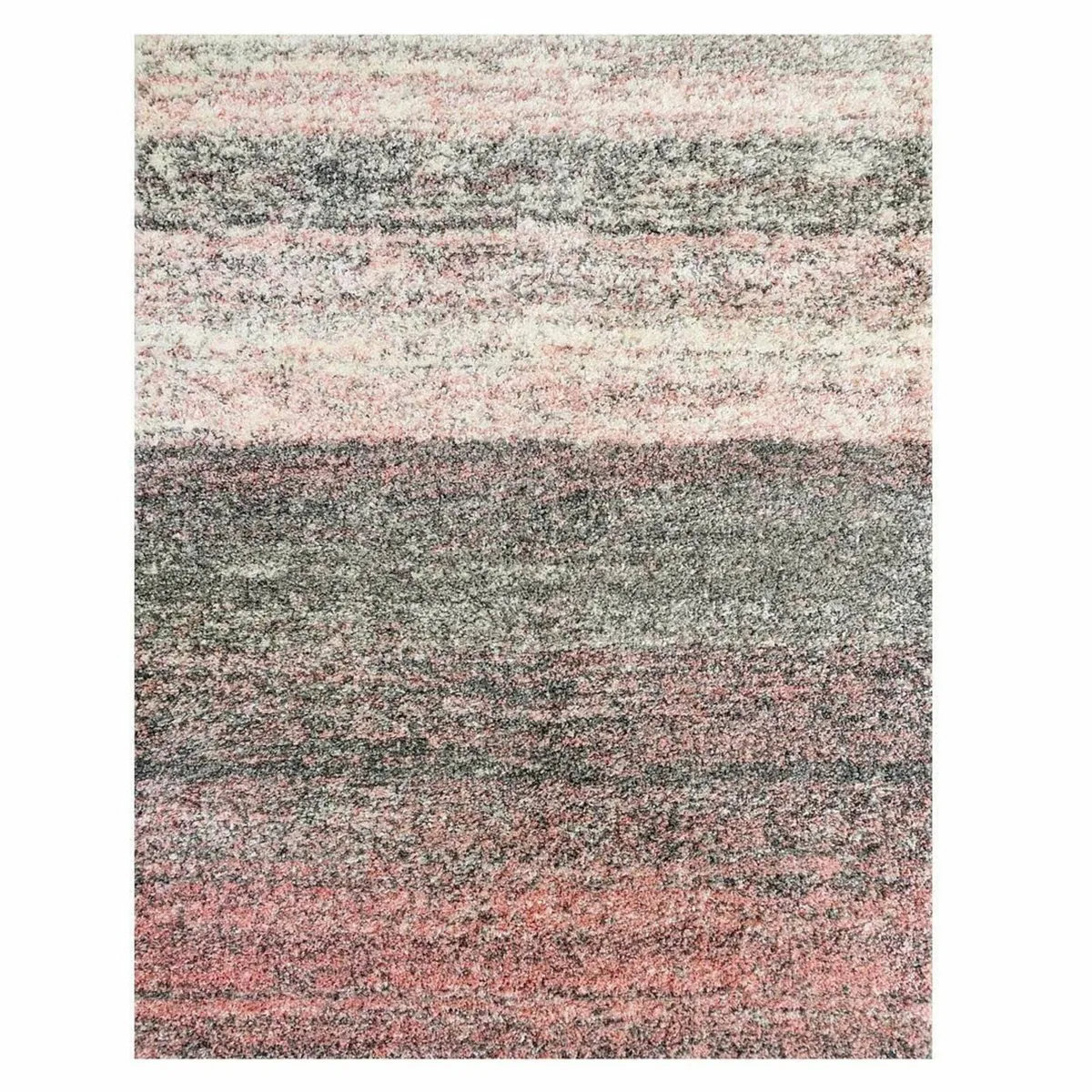 Shaggy Plain Blush Grey Rug Fluffy Lounge Living - Image 2