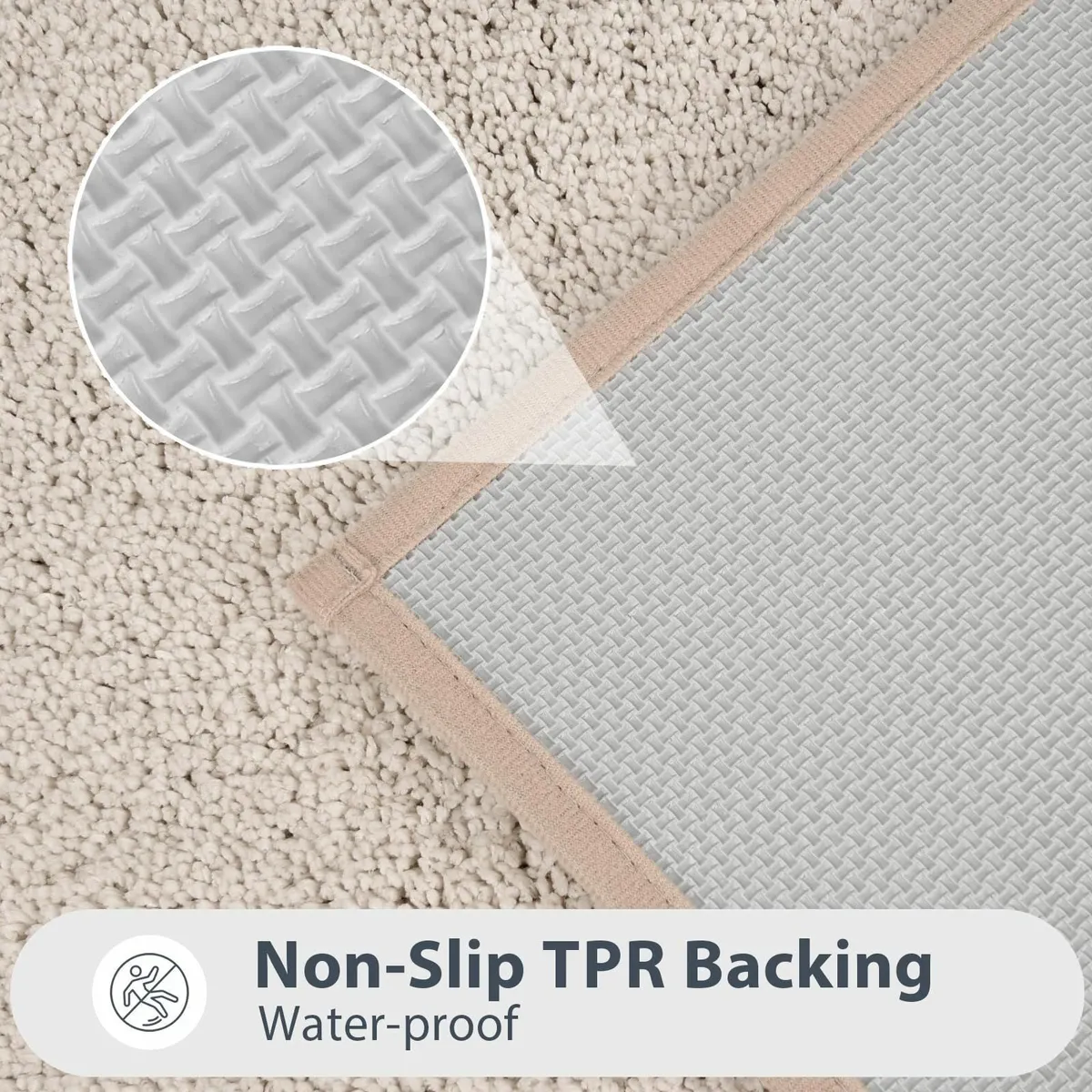 Washable Bathroom Rug 60 x 150 cm Non Slip Bath - Image 4