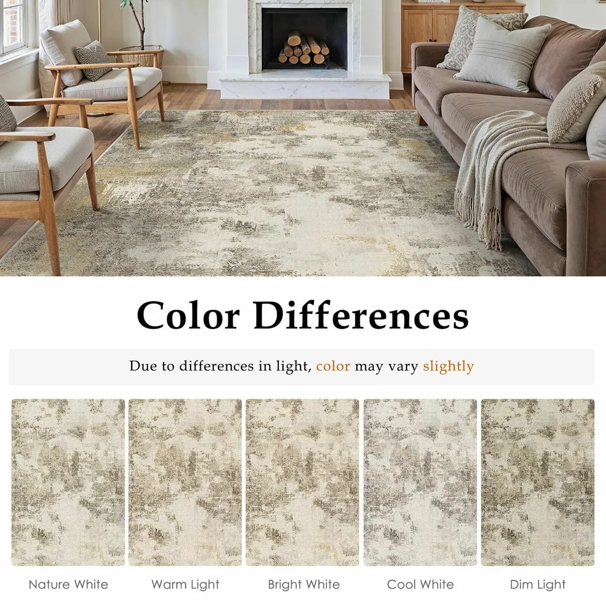 Modern Abstract Area Rug Living Room Extra Large - Image 2