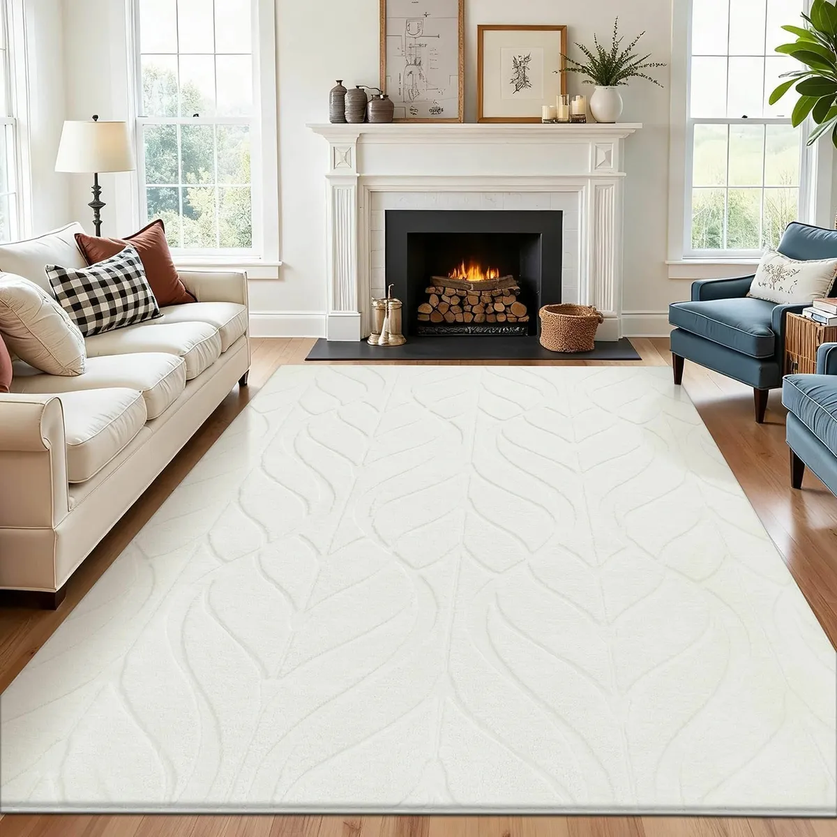 Large Rugs for Living Room 160x230 cm Fluffy Low - Image 1