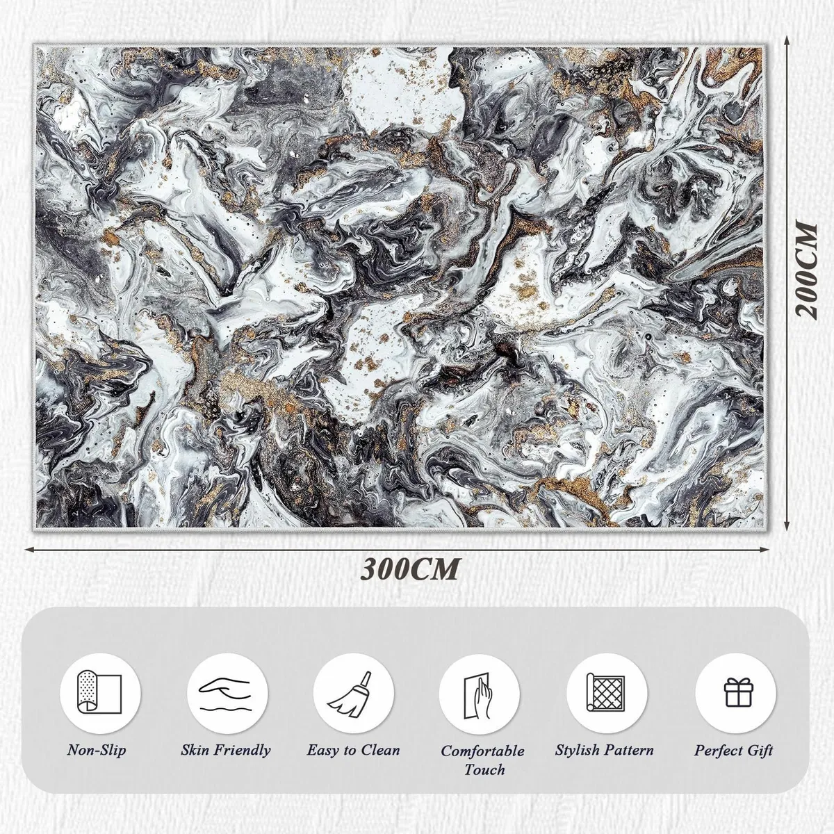 Living Room Rugs Large - 200x300 cm Upgraded 10mm - Image 2