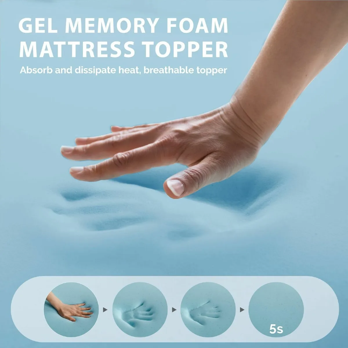 2 Inch Thick Memory Foam Mattress Topper Double - Image 4