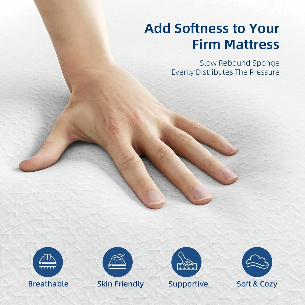 Memory Foam Mattress Topper Double Bed 4 Inch - Image 2