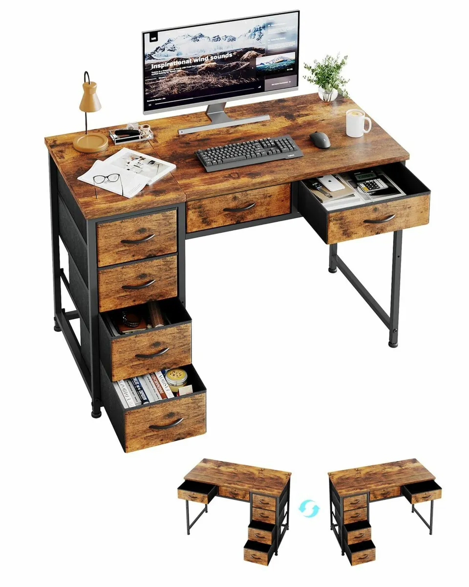 100x48 cm Desk Small Computer with 6 Fabric - Image 1