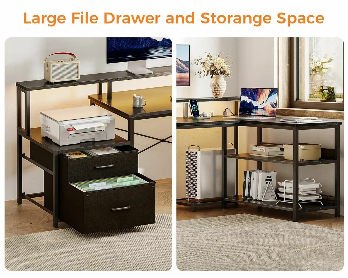 Corner Desk with Drawers 172x100 cm L Shaped - Image 4