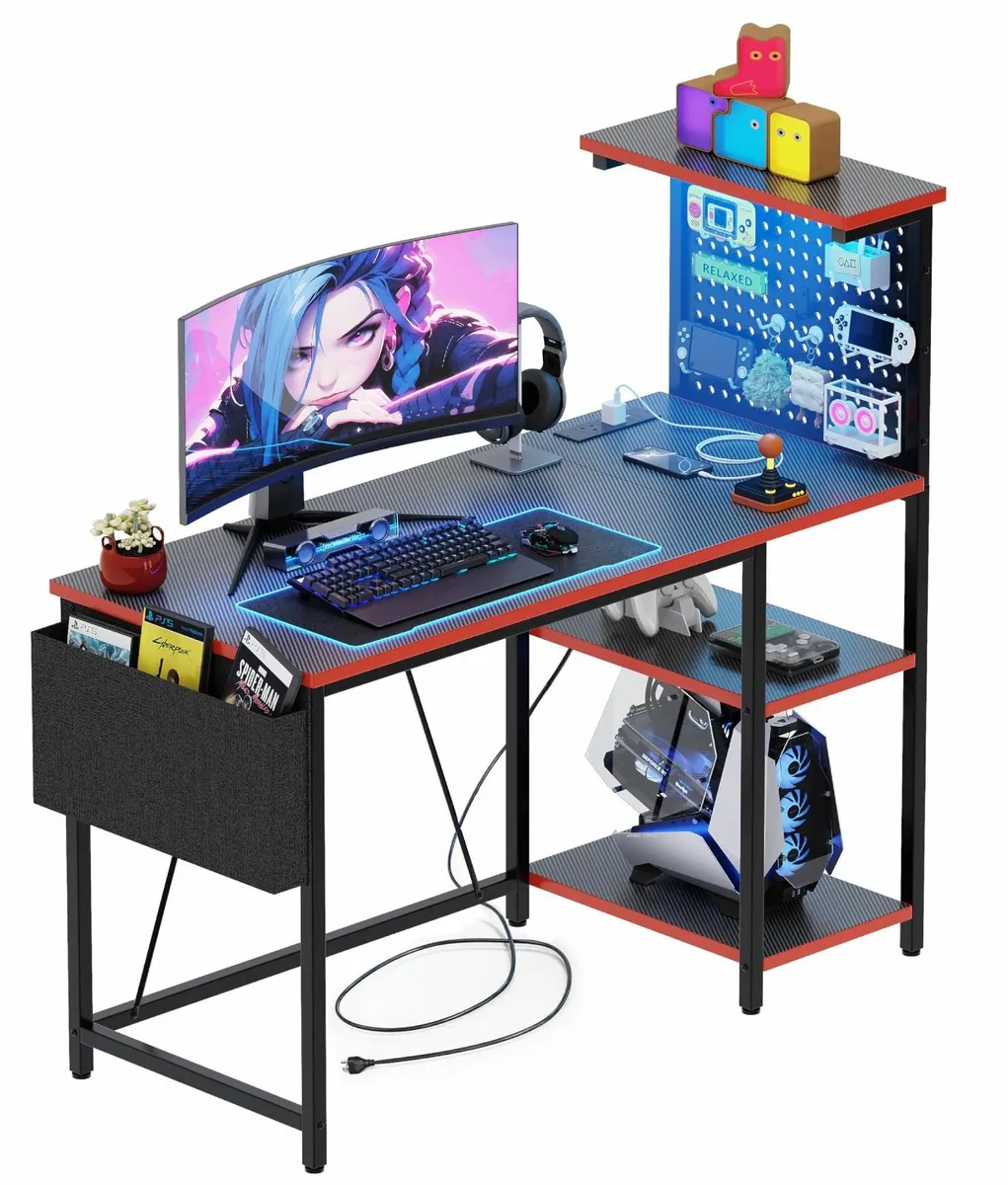 Gaming Desk 120 x 50 cm with Pegboard Power - Image 1