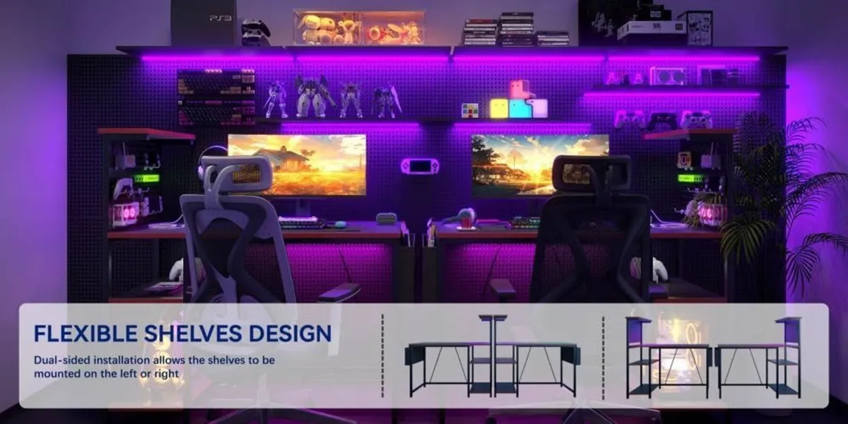 Gaming Desk 120 x 50 cm with Pegboard Power - Image 4