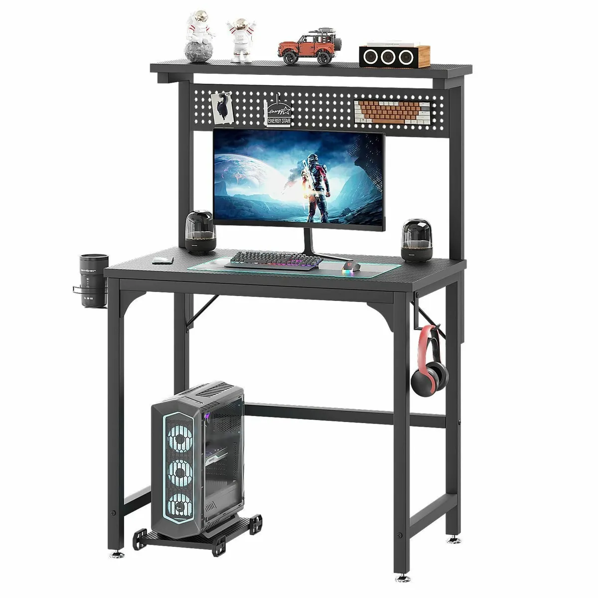 Gaming Desk with CPU Stand 80CM Industrial - Image 1