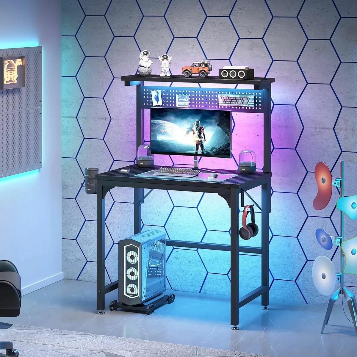 Gaming Desk with CPU Stand 80CM Industrial - Image 2