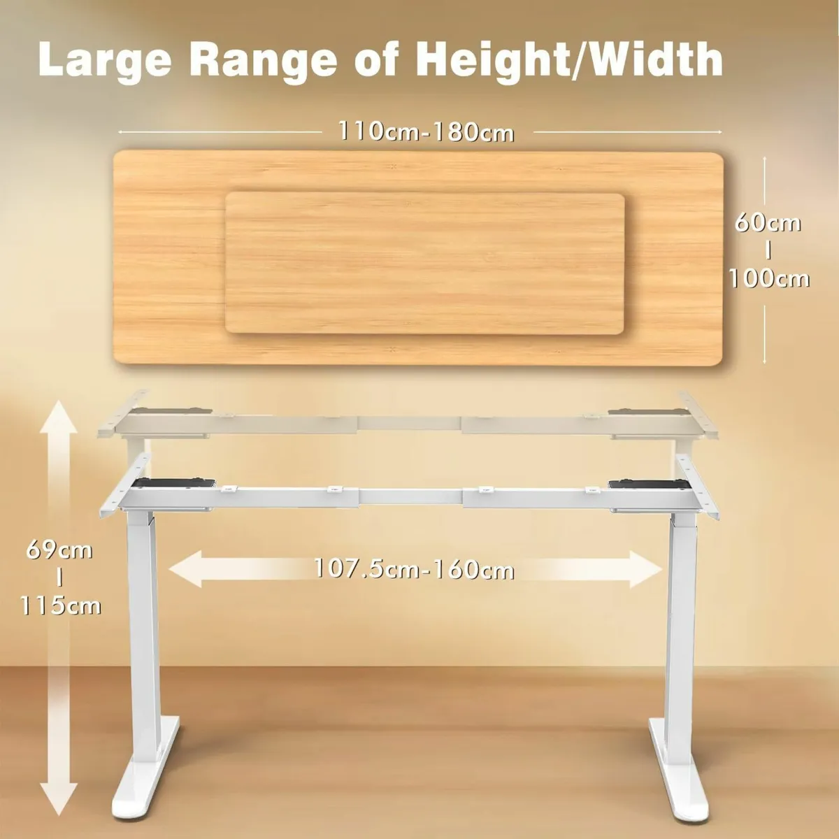 Electric Height Adjustable Standing Desk Frame - Image 3