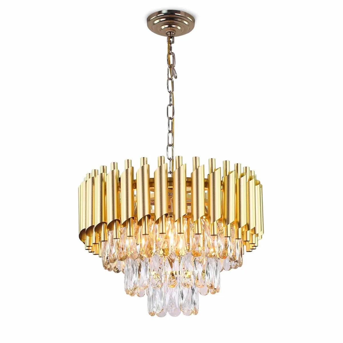 FRIXCHUR 15.7'' Glam Crystal Chandelier Lights - Image 1