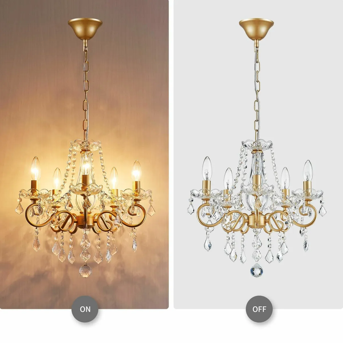 Crystal Candle Chandelier Pendant Flushmount - Image 4