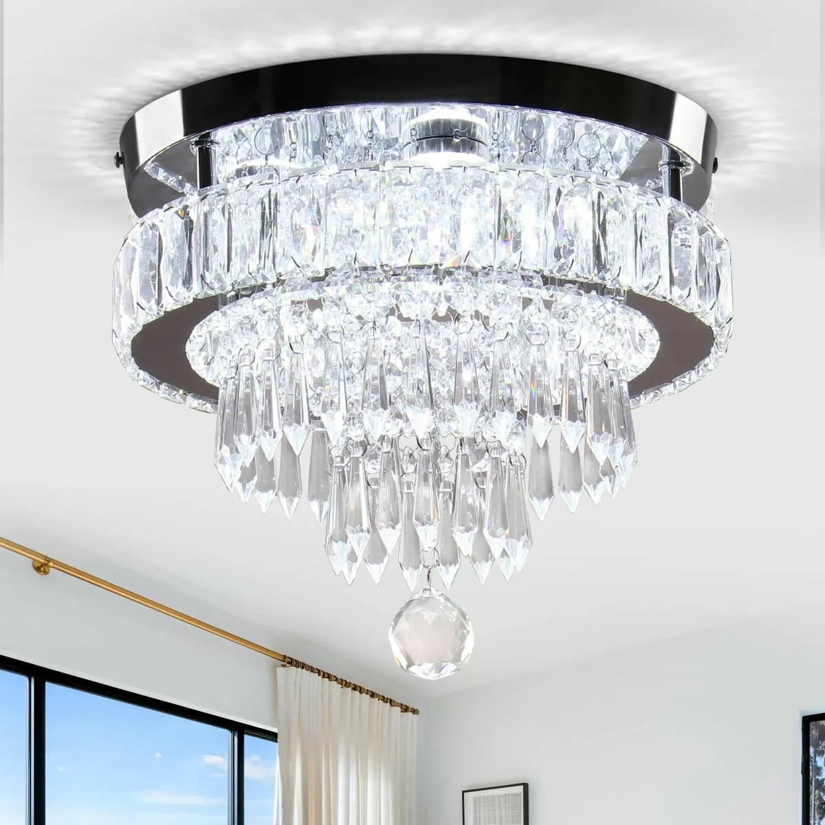Modern Crystal Chandelier Ceiling Light 4-Tier K9 - Image 1