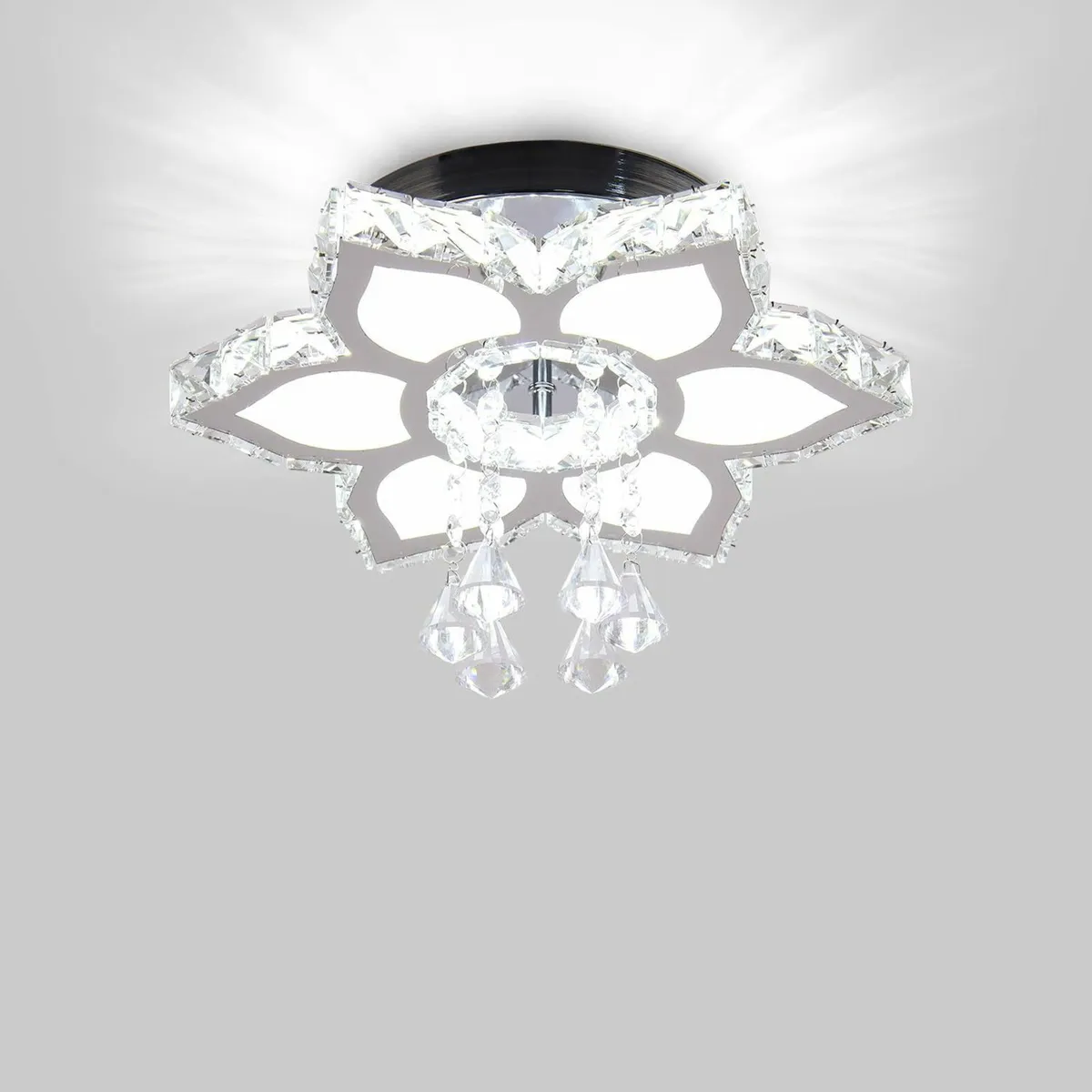 Crystal Flush Mount Ceiling Light Modern Lamp - Image 1