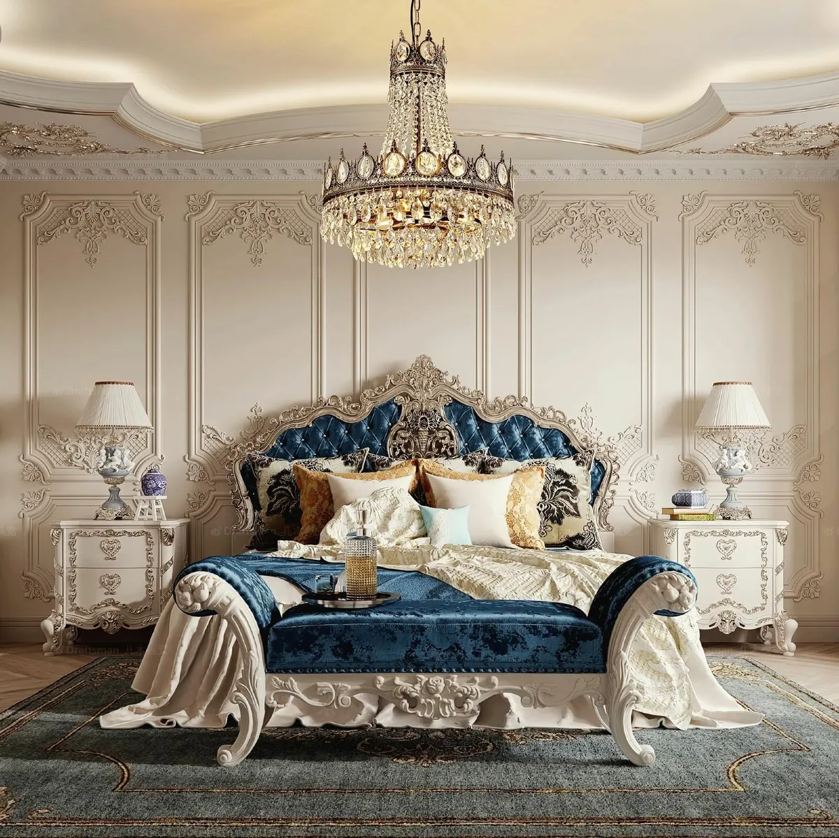 French Empire Crystal Chandelier 6-Light Farmhouse - Image 2