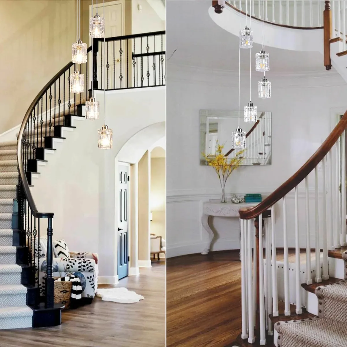 Long Chandeliers for High Ceilings Chrome 5 - Image 3