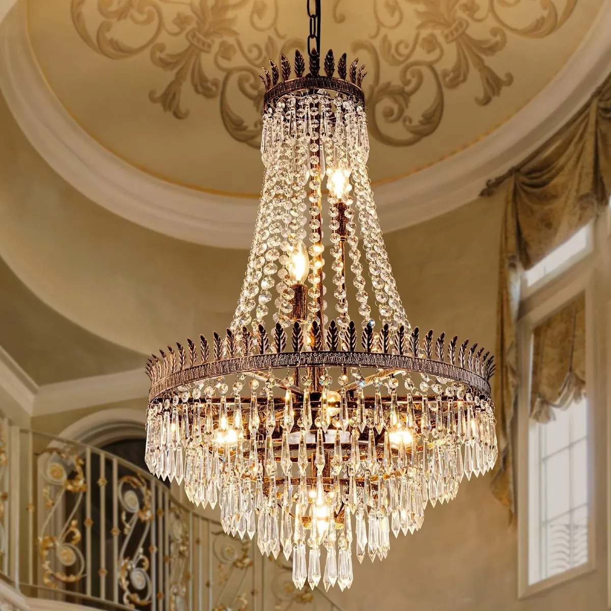 Crystal Chandelier 7-Light French Empire Crystals - Image 1
