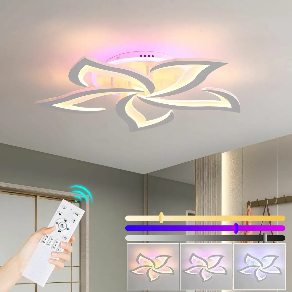 LED Ceiling Light Dimmable 50W Flush Lights with - Image 1