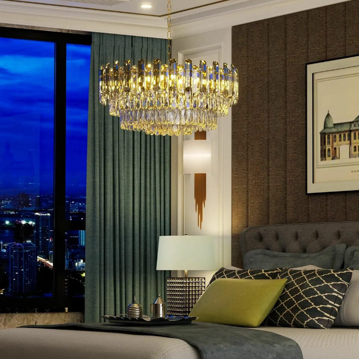 Modern Luxury Round Crystal Chandelier: 60cm 5 - Image 1