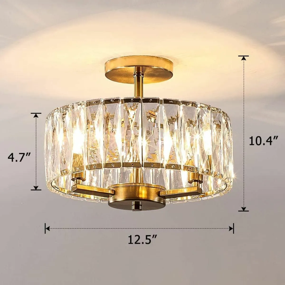 Modern Gold Crystal Chandelier Round Small Luxury - Image 4