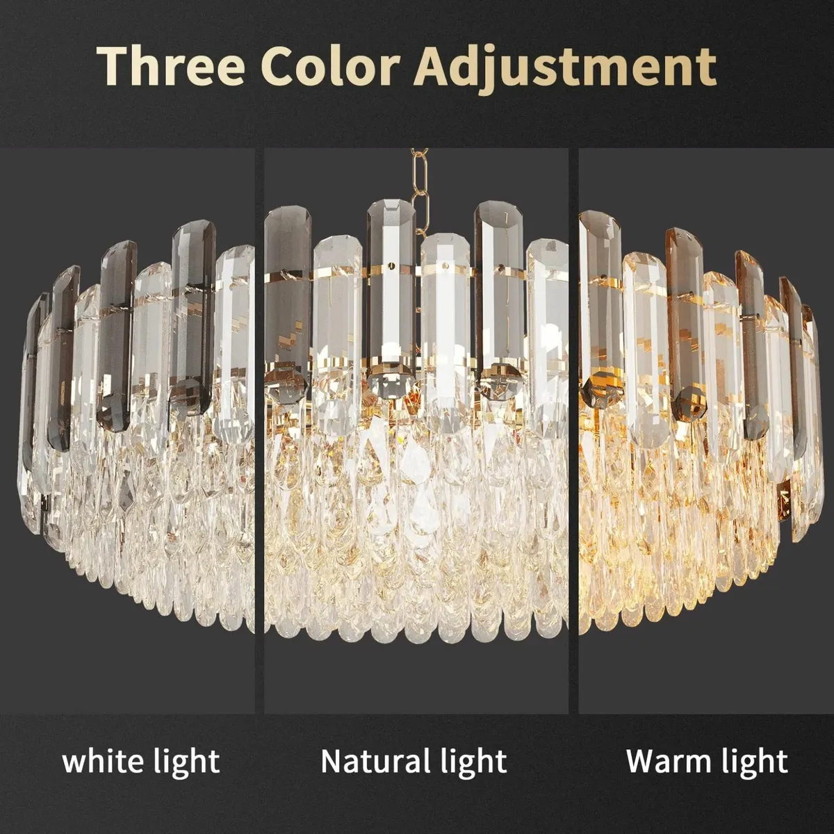 Modern Luxury Round Crystal Chandelier: 60cm 5 - Image 4