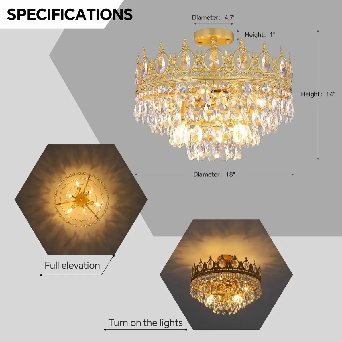 Flush Mount Ceiling Light Fixture Modern Farmhouse - Image 4