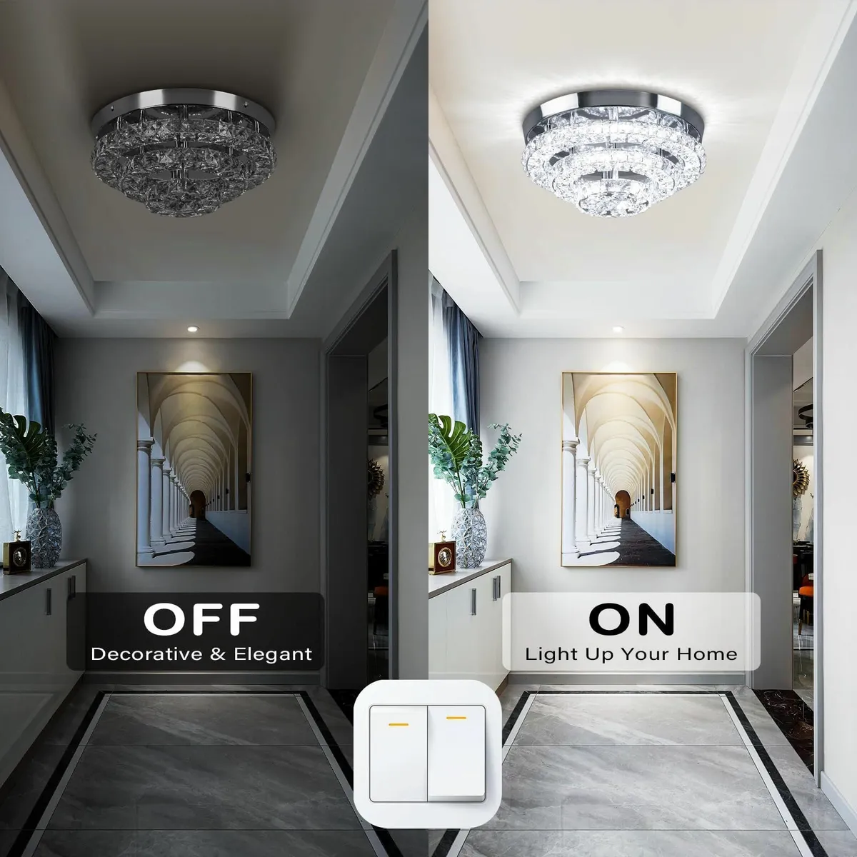 11.8 Crystal Chandeliers Modern Ceiling Light - Image 3