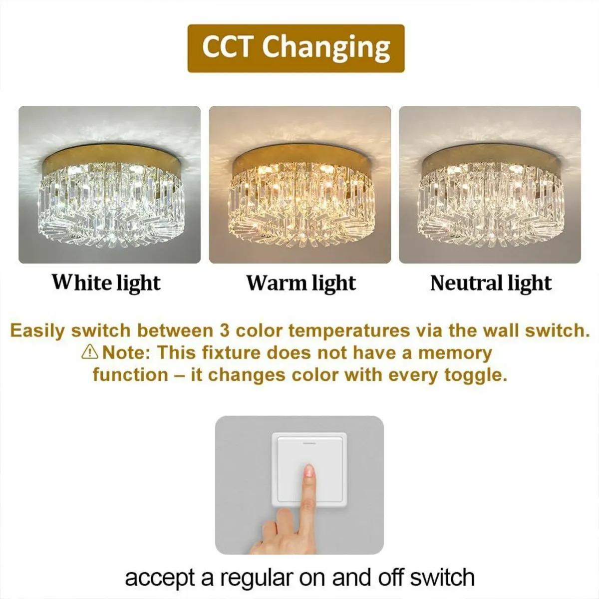 Crystal Chandelier 40cm Gold Flush Mount Ceiling - Image 3