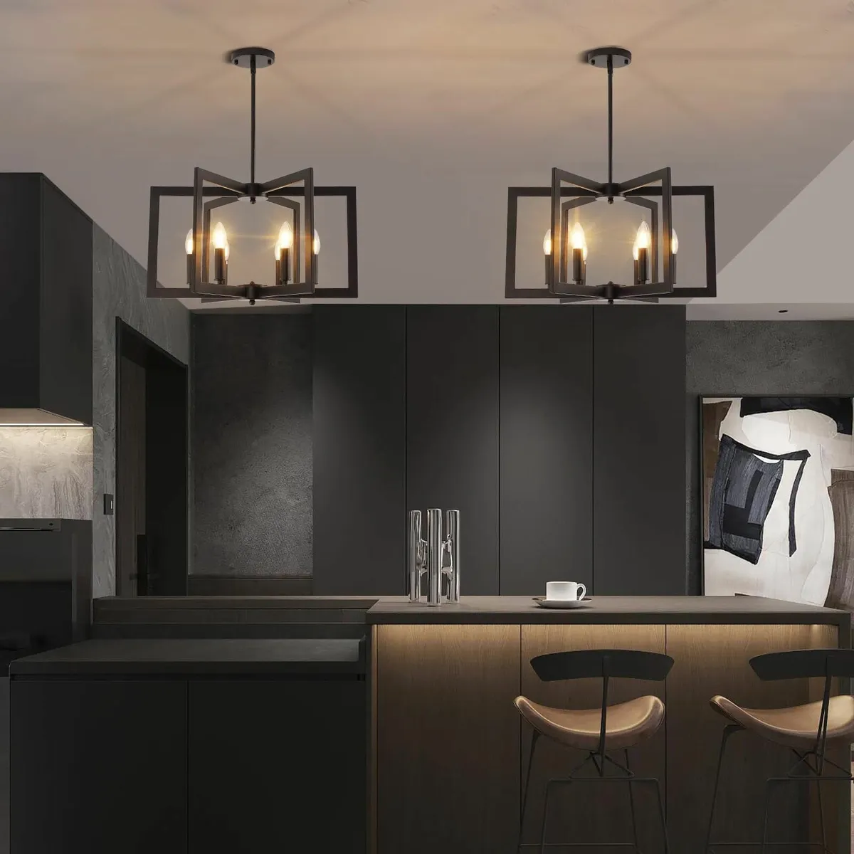 Vintage Chandeliers Ceiling Light E14 Geometric - Image 2