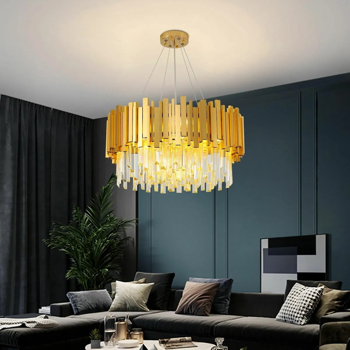 Modern Crystal Chandelier E14x9Light Round Luxury - Image 2
