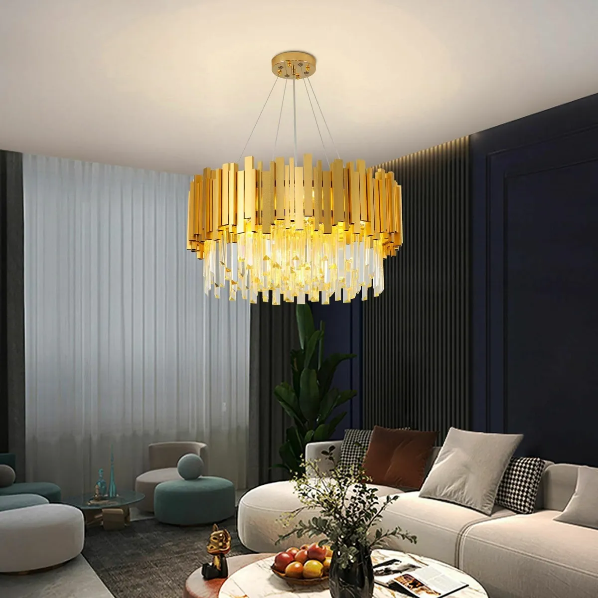 Modern Crystal Chandelier E14x9Light Round Luxury - Image 3