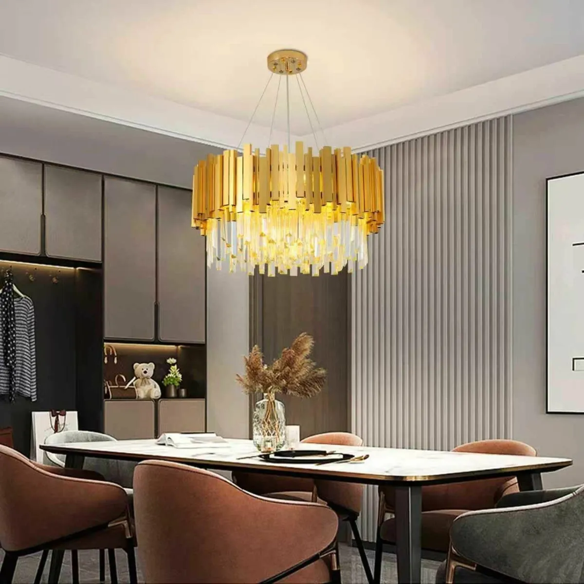 Modern Crystal Chandelier E14x9Light Round Luxury - Image 4