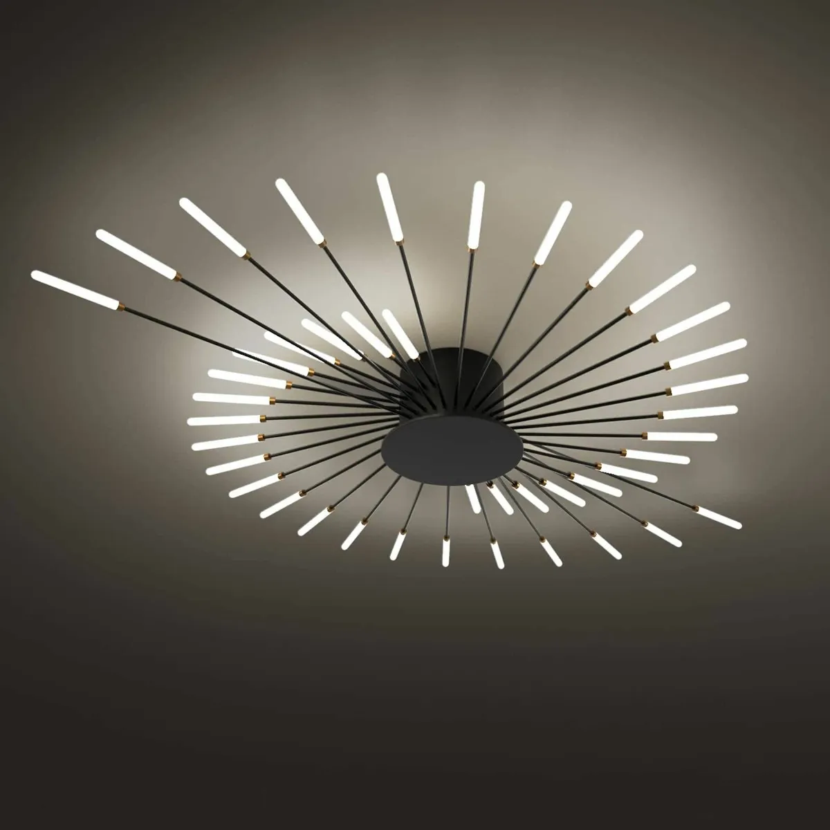 Modern LED Ceiling Light 42 Heads Black Flush - Image 2
