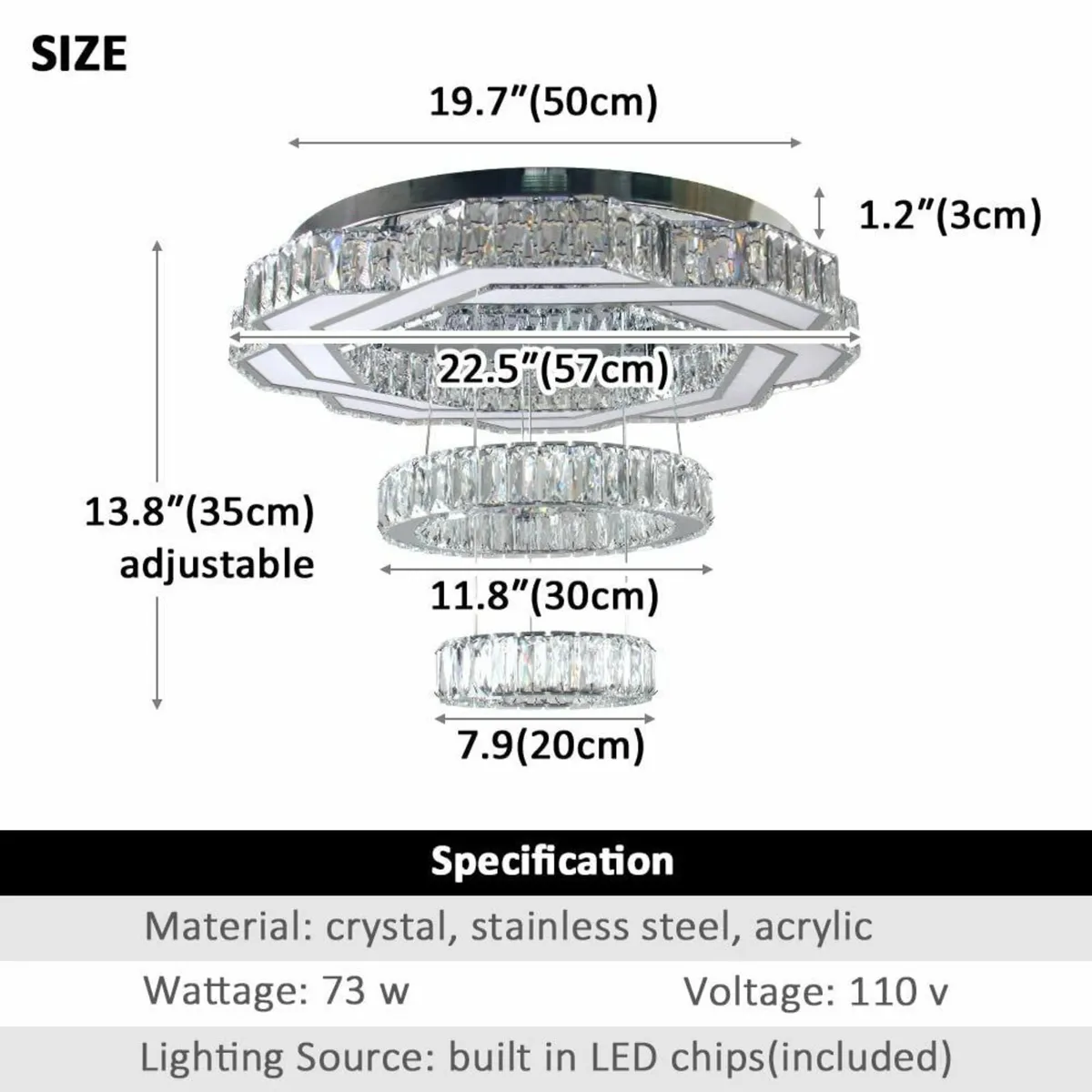22.5 Crystal Chandeliers Modern Ceiling Light - Image 4