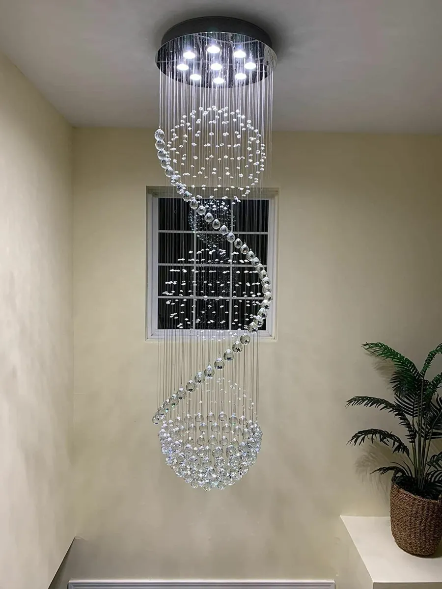 Spiral Sphere Crystal Chandelier Ceiling Lights - Image 1