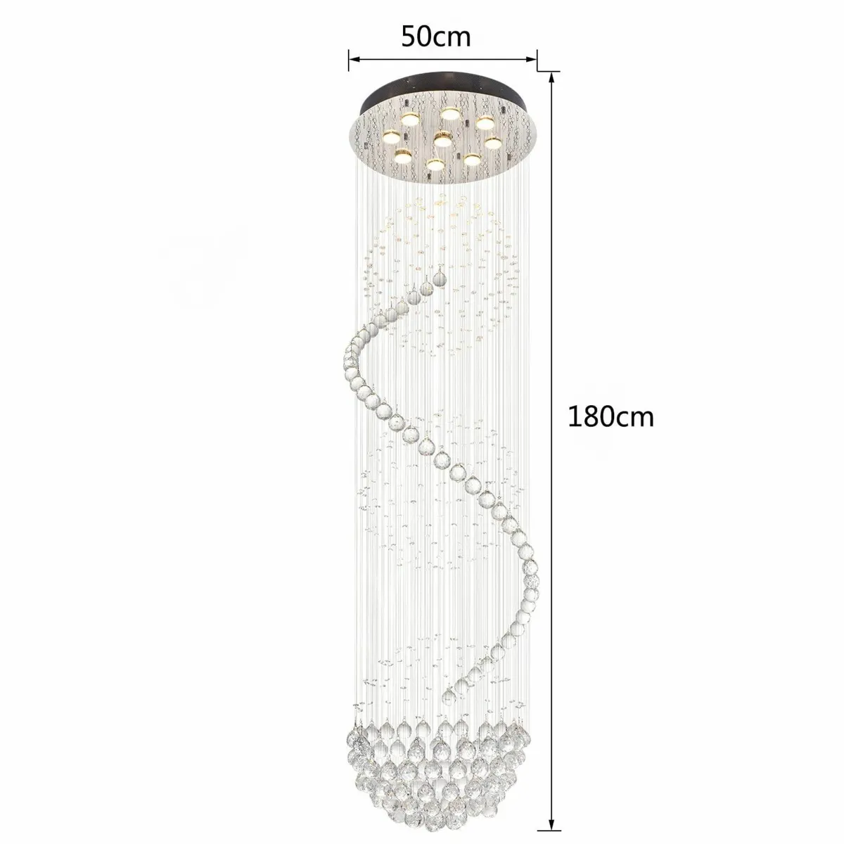 Spiral Sphere Crystal Chandelier Ceiling Lights - Image 2