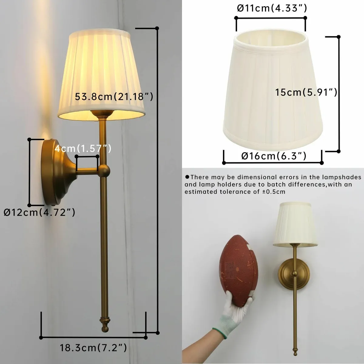 Antique Finish Wall Light Sconce Fixture with - Image 2