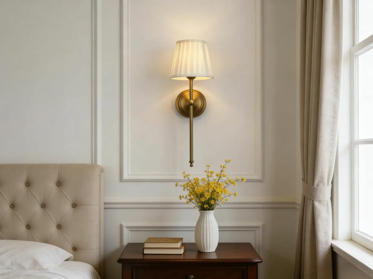 Antique Finish Wall Light Sconce Fixture with - Image 3