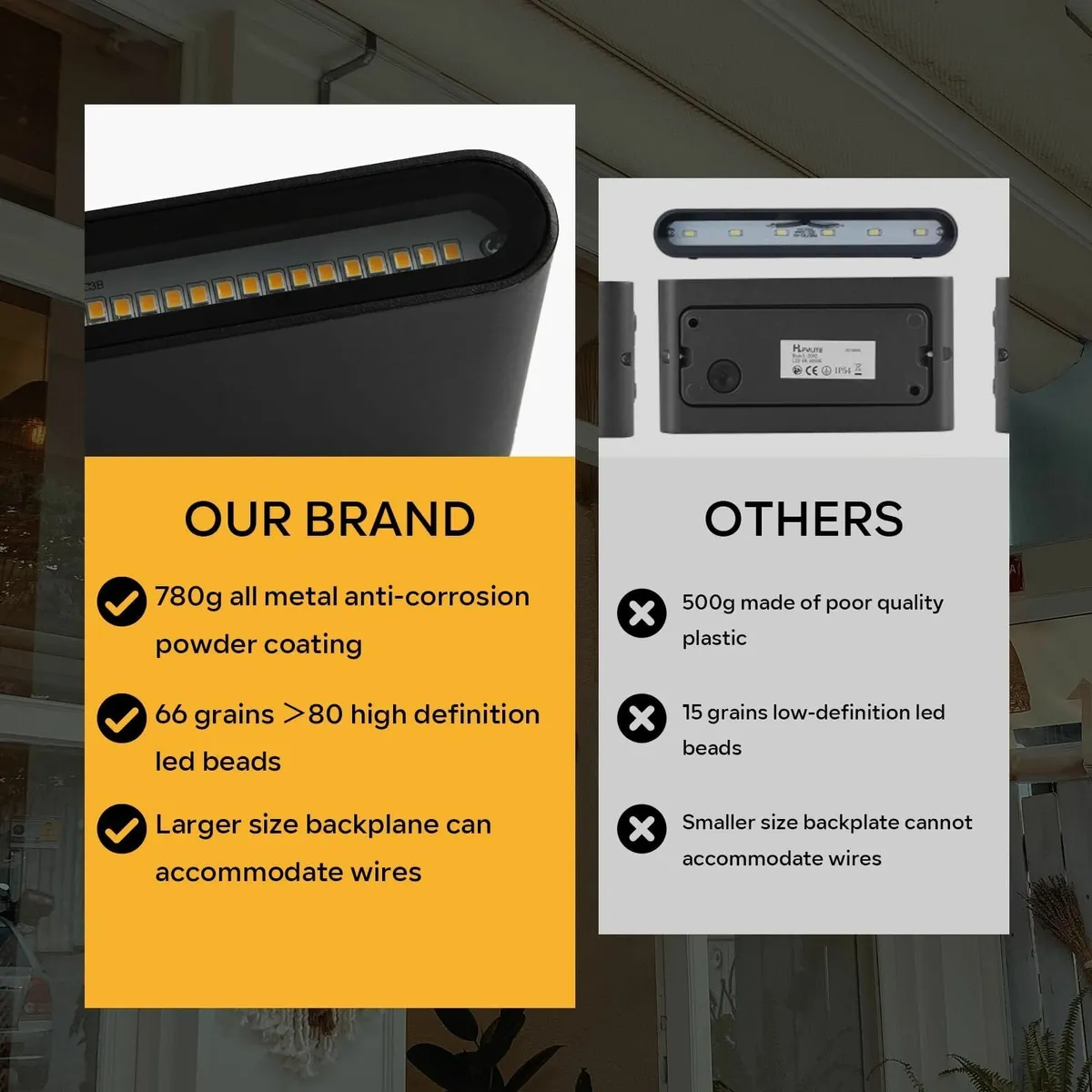 LED Wall Light 12W 3000K Up and Down Indoor - Image 3