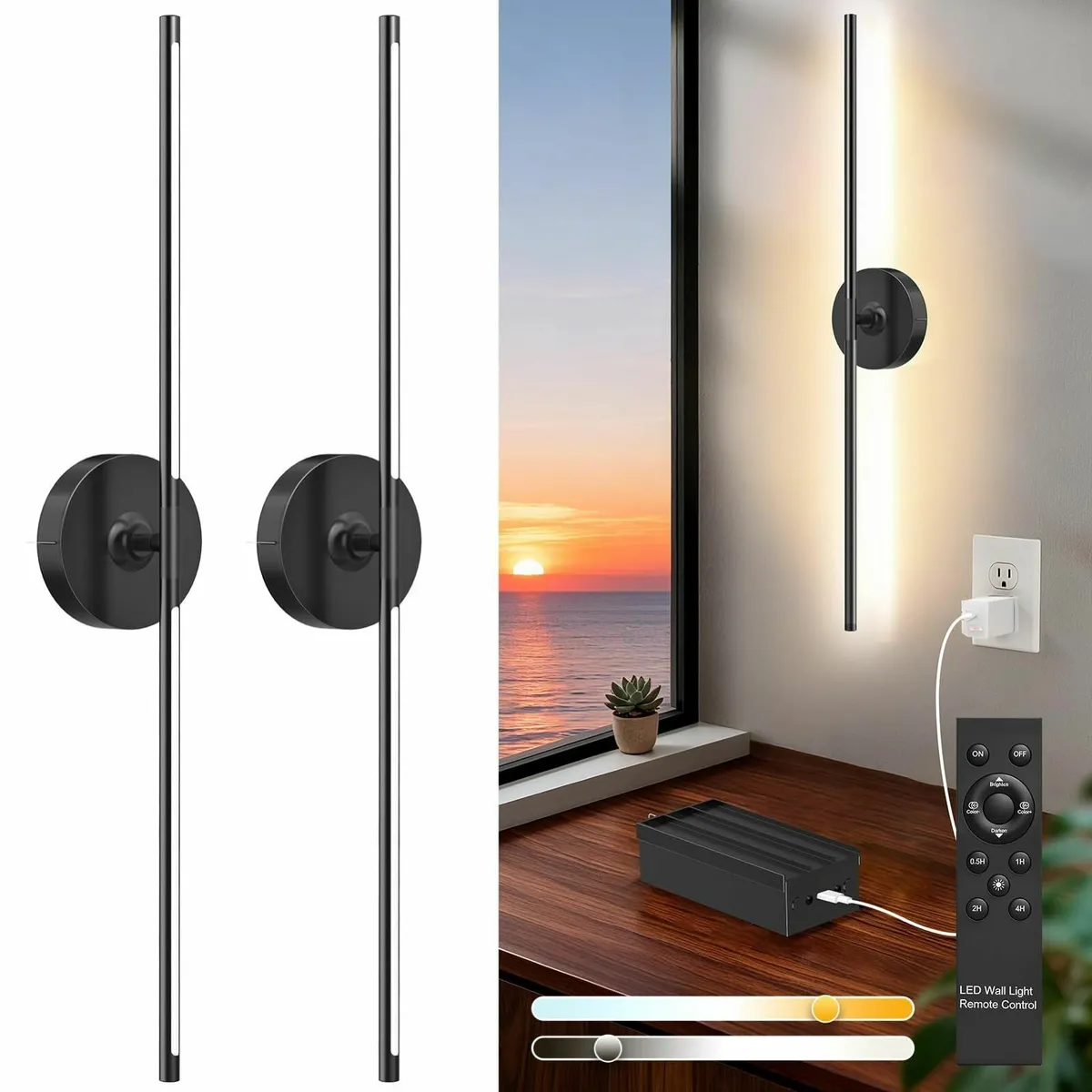 Wall Light Indoor Battery Operated with Remote - Image 1