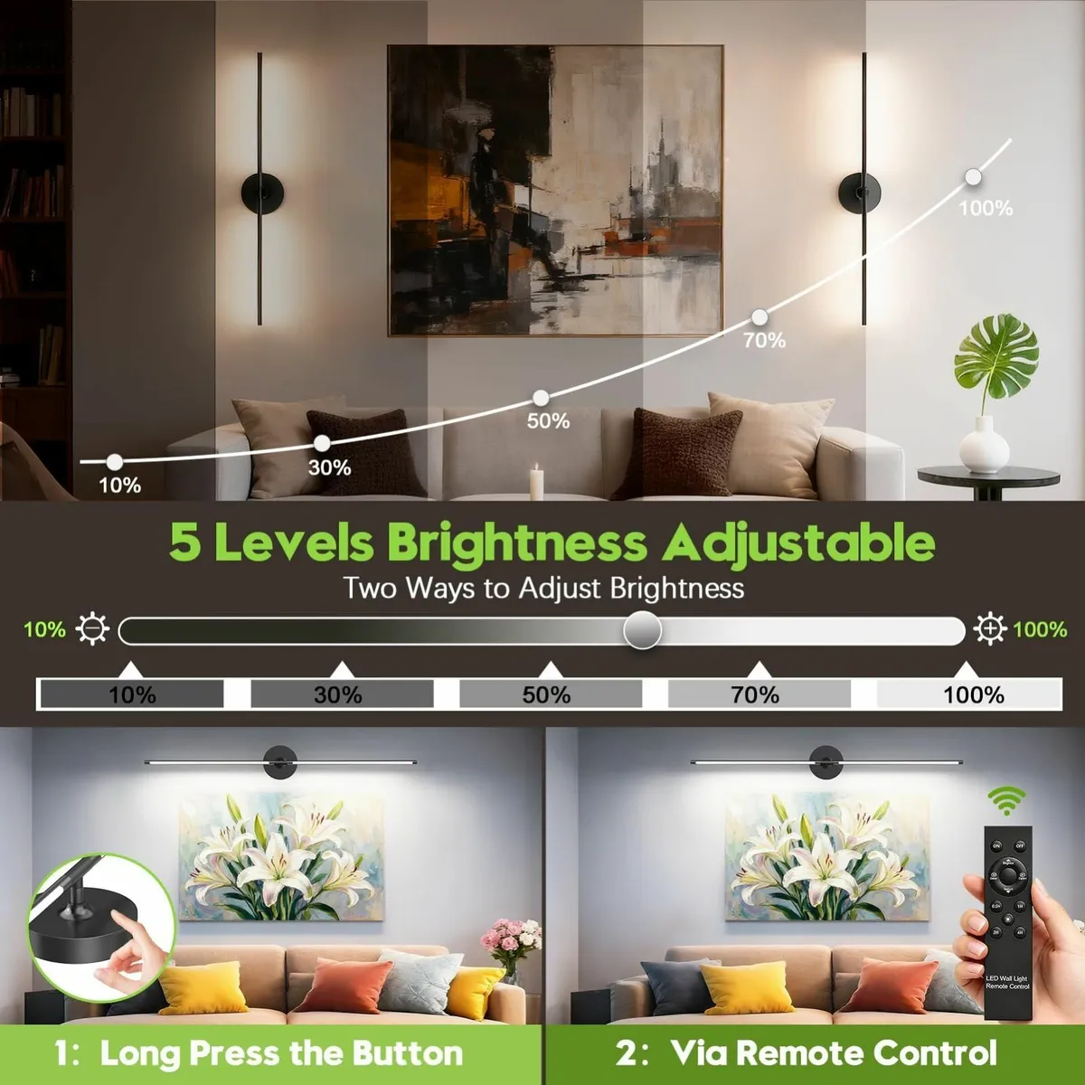 Wall Light Indoor Battery Operated with Remote - Image 3