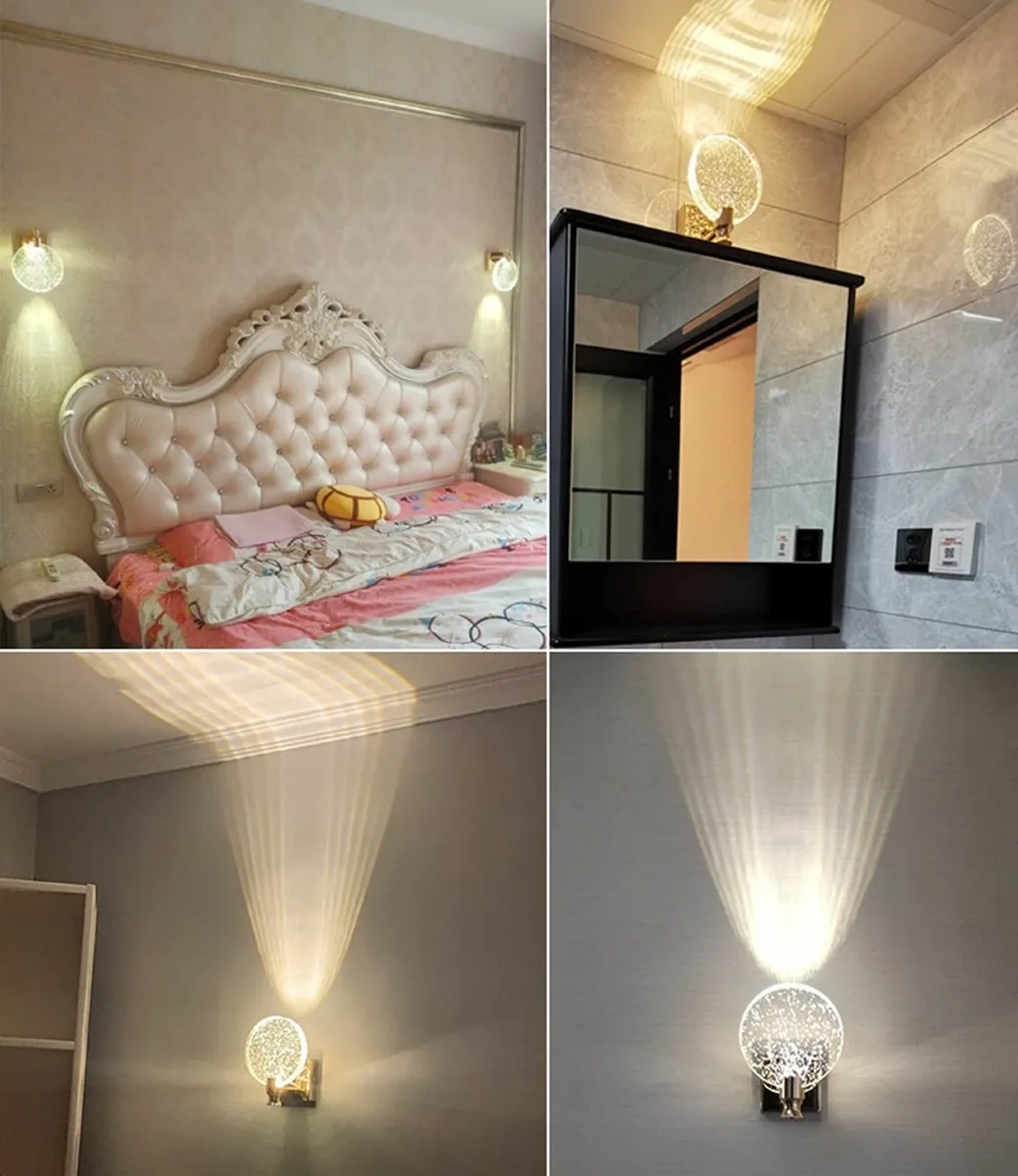 Crystal Wall Sconce Nordic Style Light Simple LED - Image 4