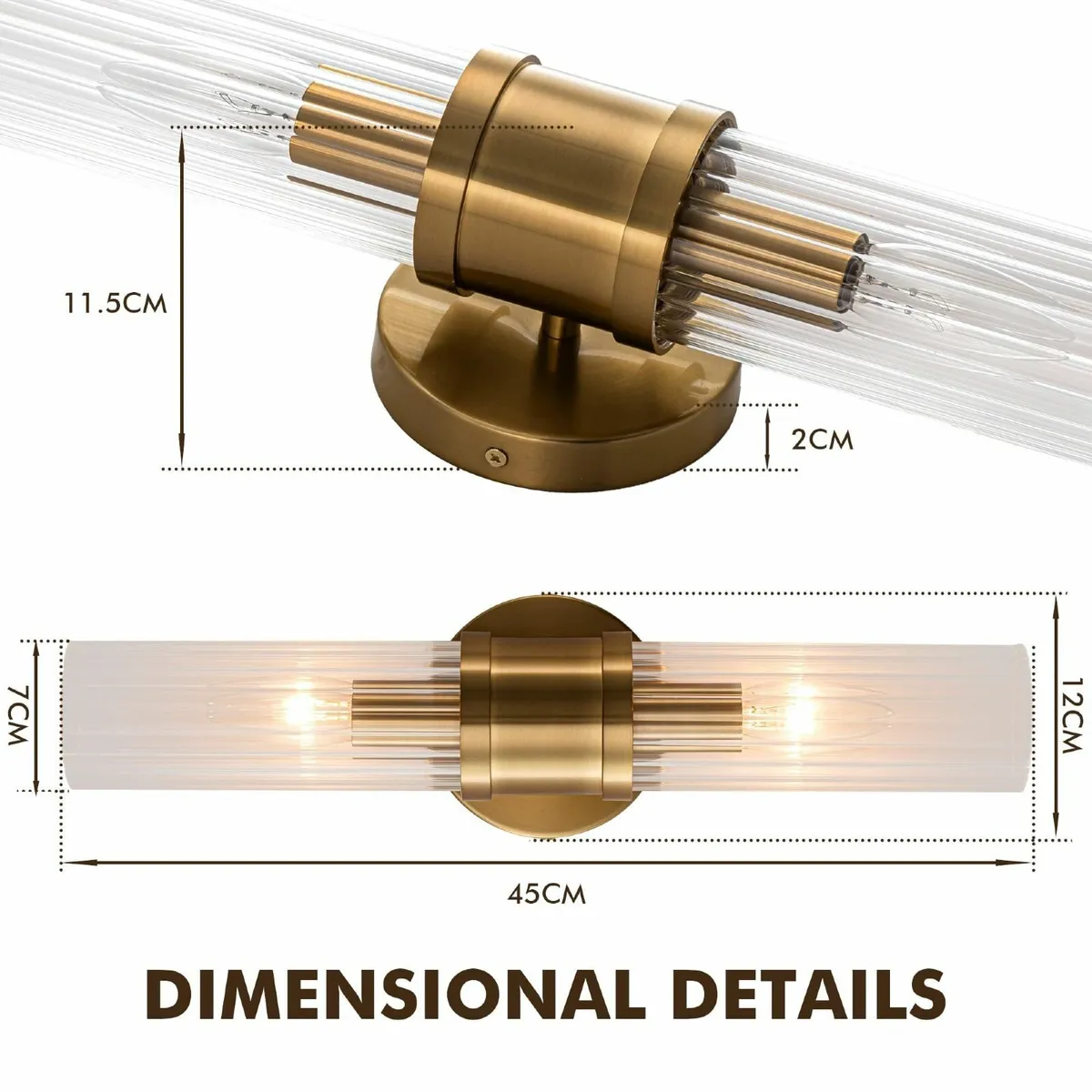 Vintage Wall Lights Indoor 2-Light Sconce with - Image 2