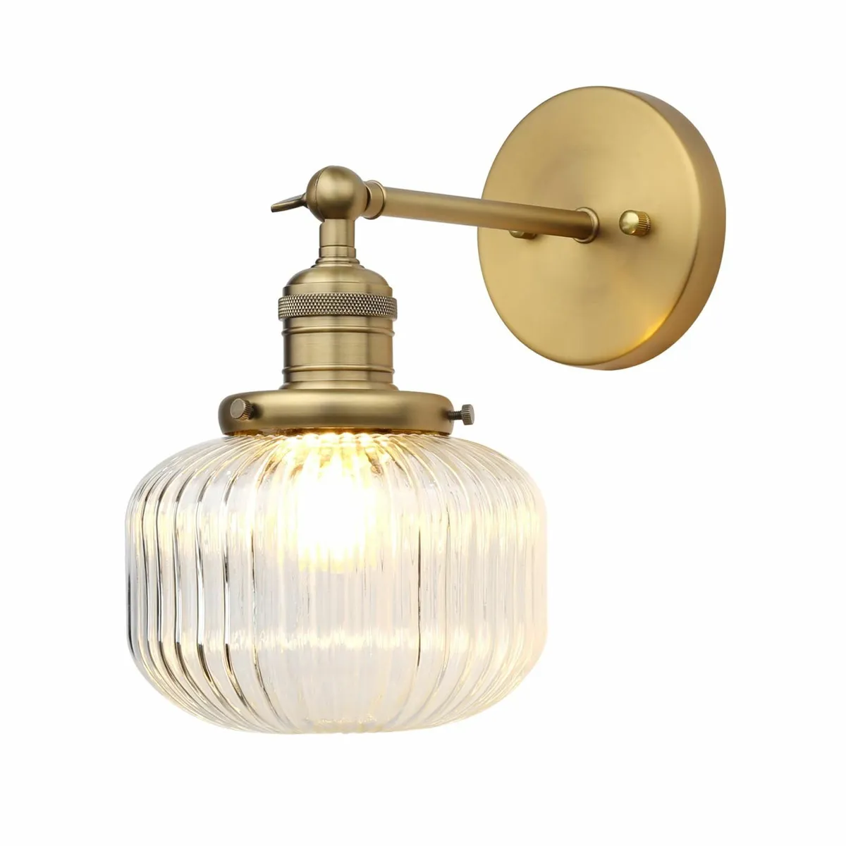 Industrial Vintage 1-Light Wall Sconce with Clear - Image 1